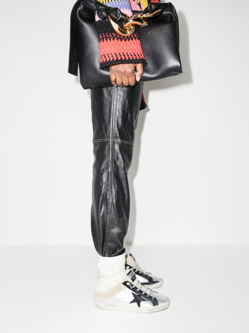 Silver Super-star Sabot Leather Sneakers