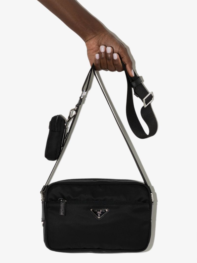 Black Re-nylon Cross Body Bag