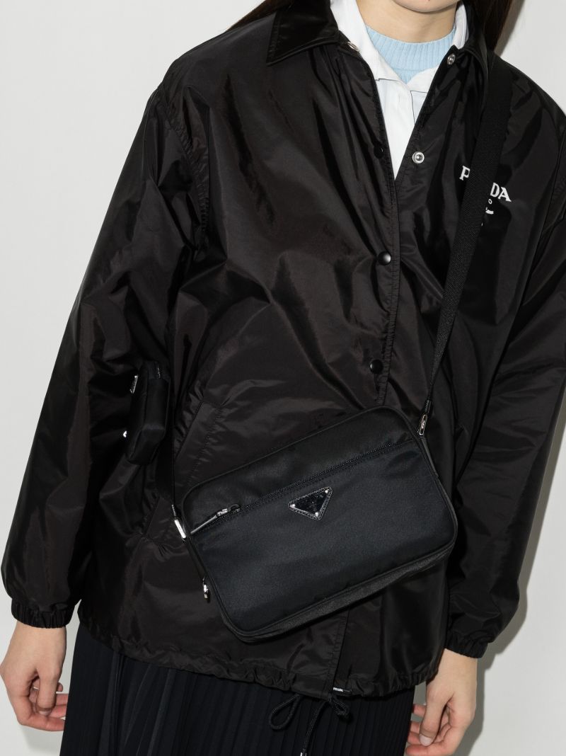Black Re-nylon Cross Body Bag