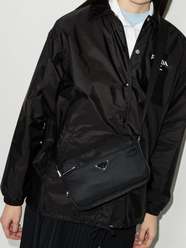 Black Re-nylon Cross Body Bag