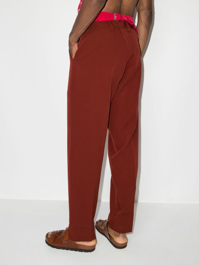 Straight Leg Tailored Wool Trousers