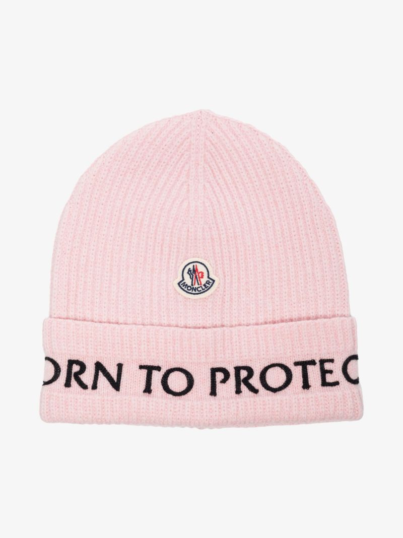 Pink Born to Protect Wool Beanie Hat