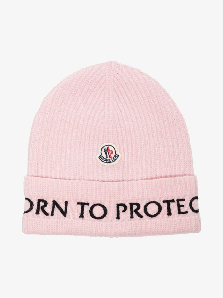 Pink Born to Protect Wool Beanie Hat