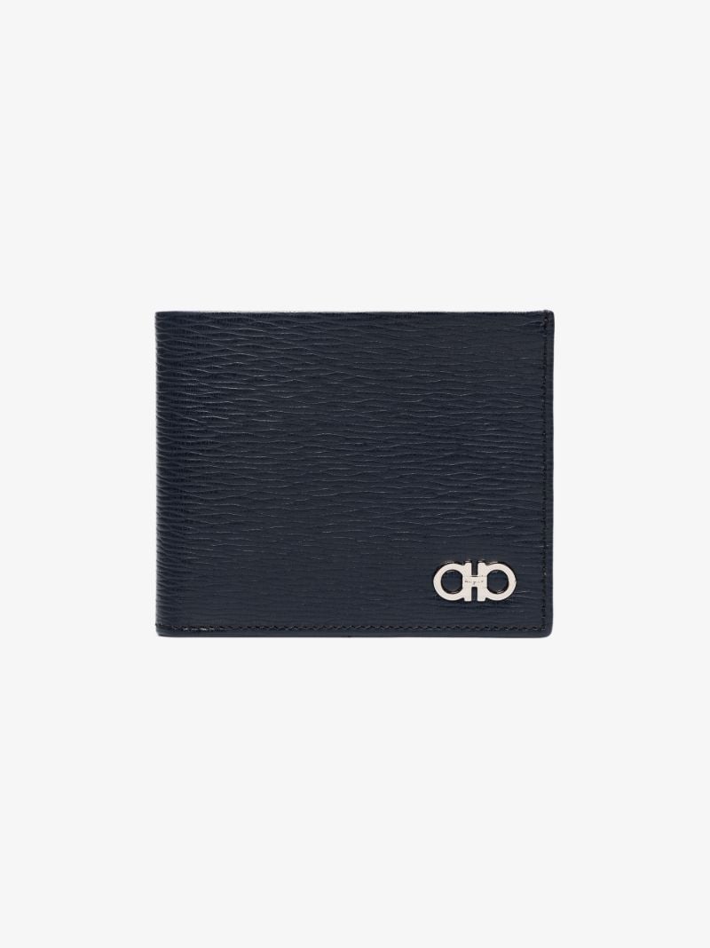 Blue Gancini Leather Wallet