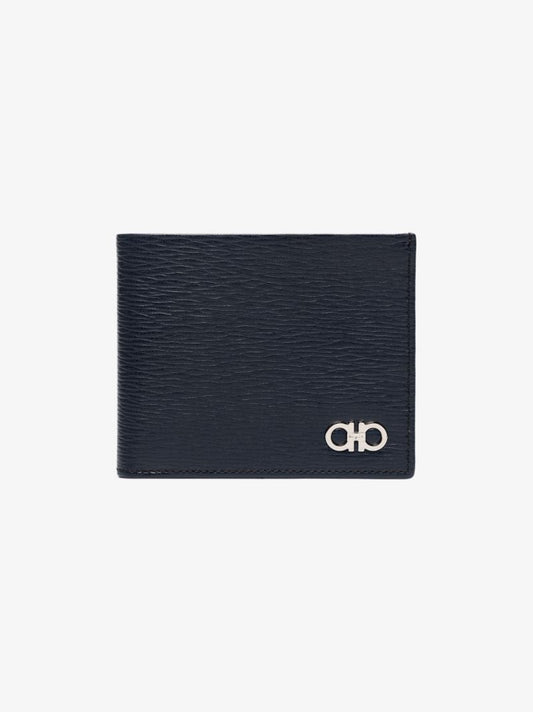 Blue Gancini Leather Wallet