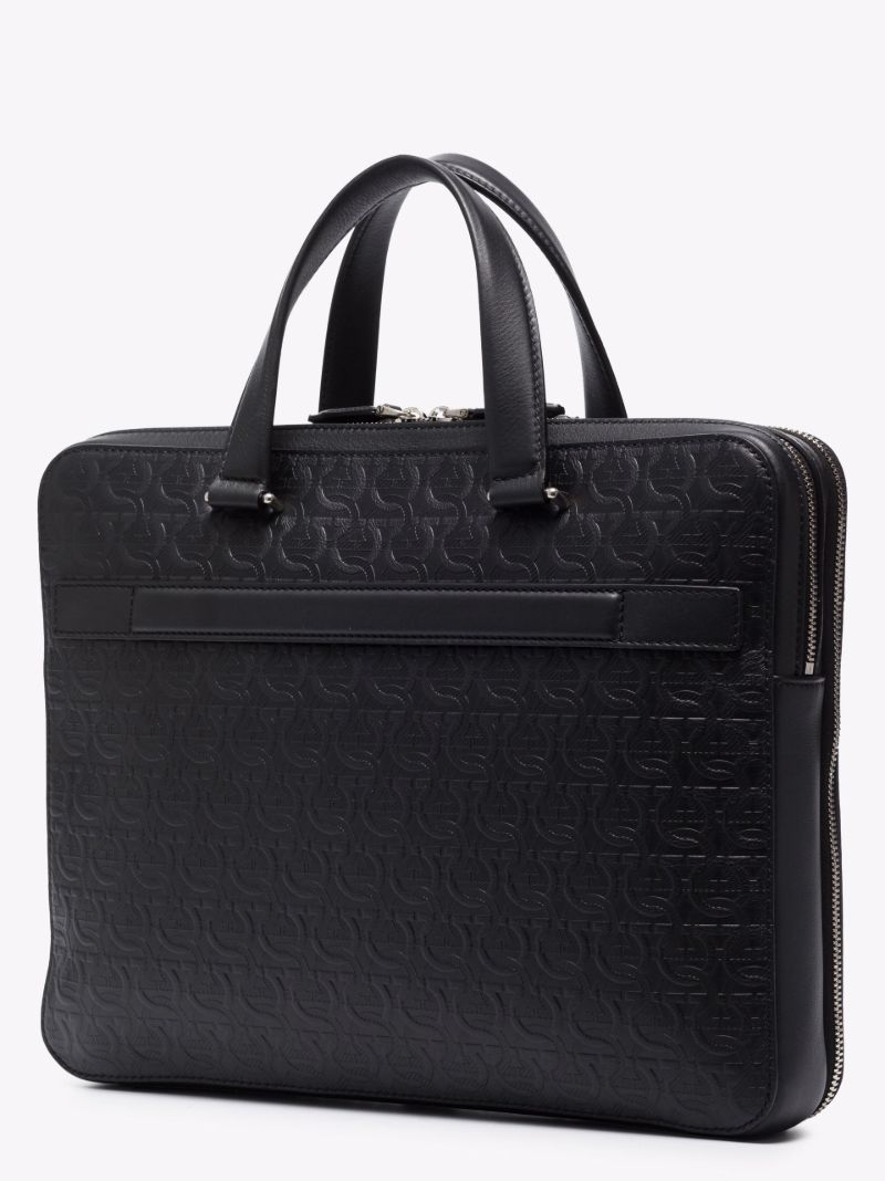 Black Gancini Leather Briefcase