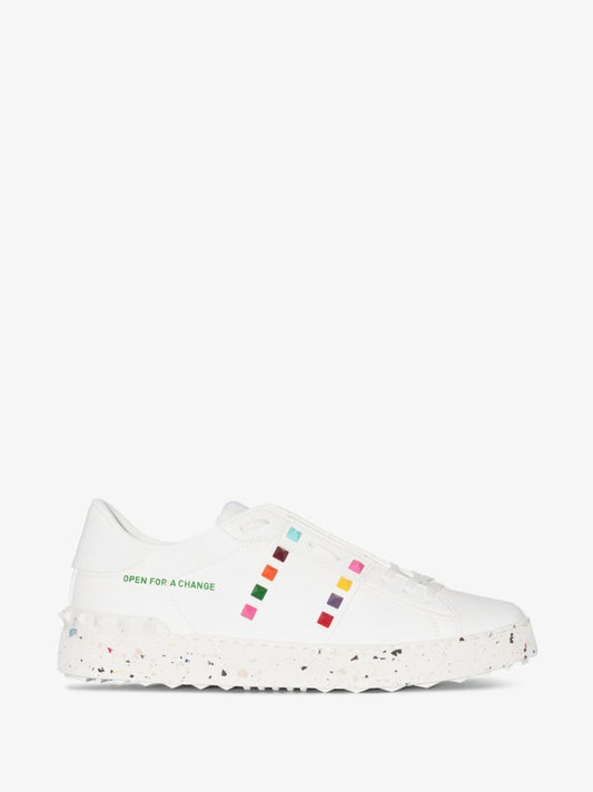White Open for a Change Low Top Sneakers