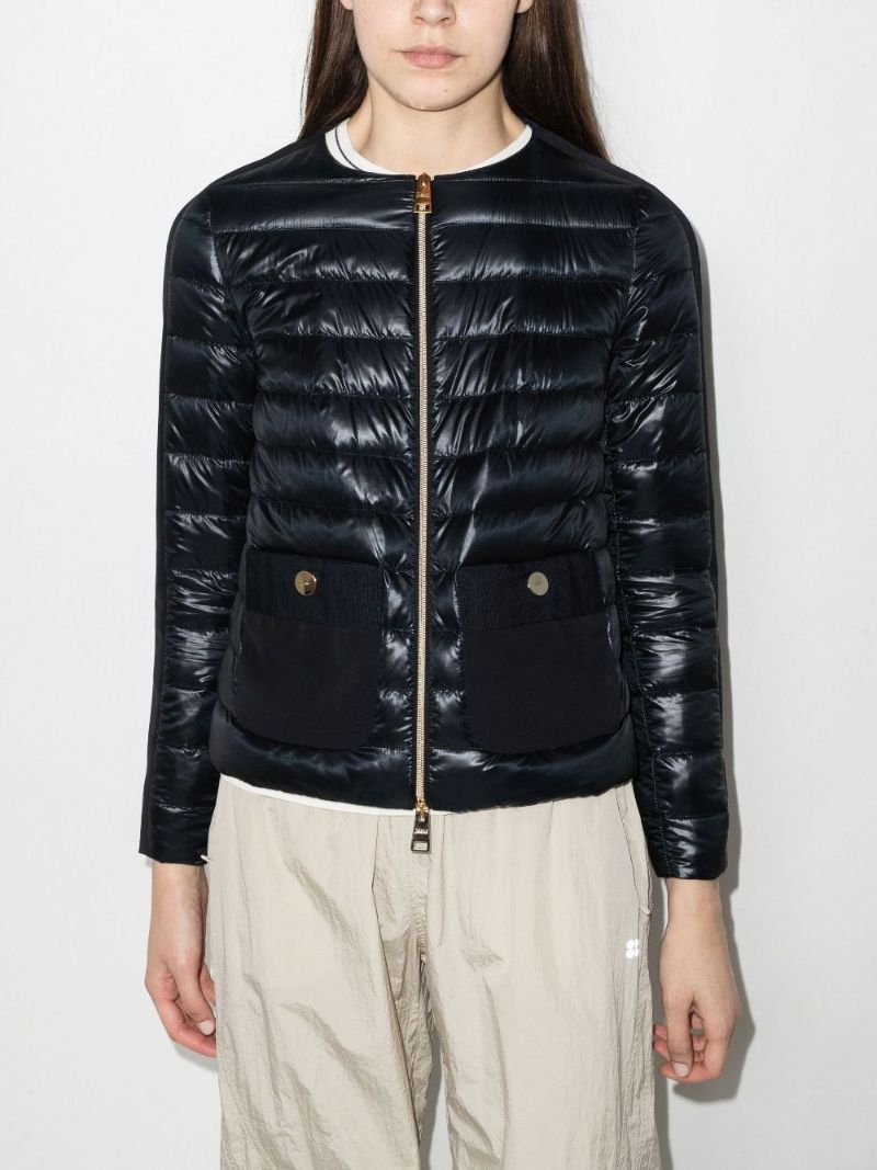 Ultralight Collarless Quilted Down Jacket
