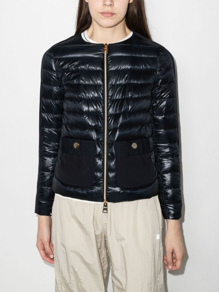 Ultralight Collarless Quilted Down Jacket