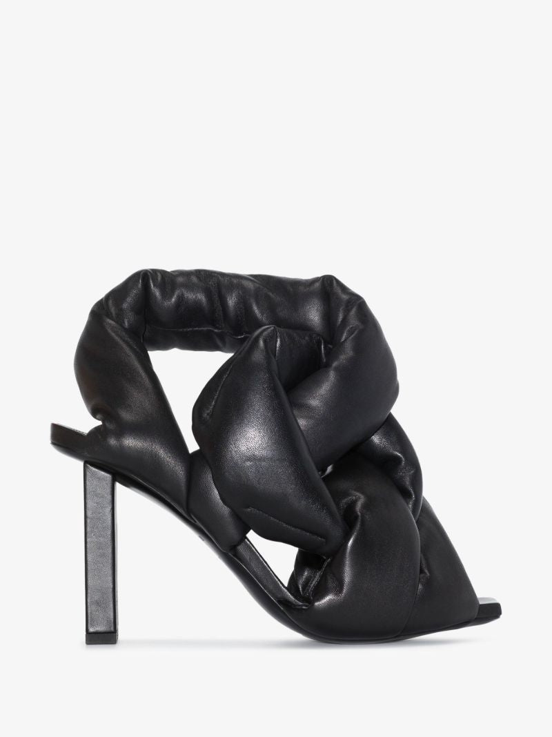 Black Ulla 95 Padded Leather Sandals