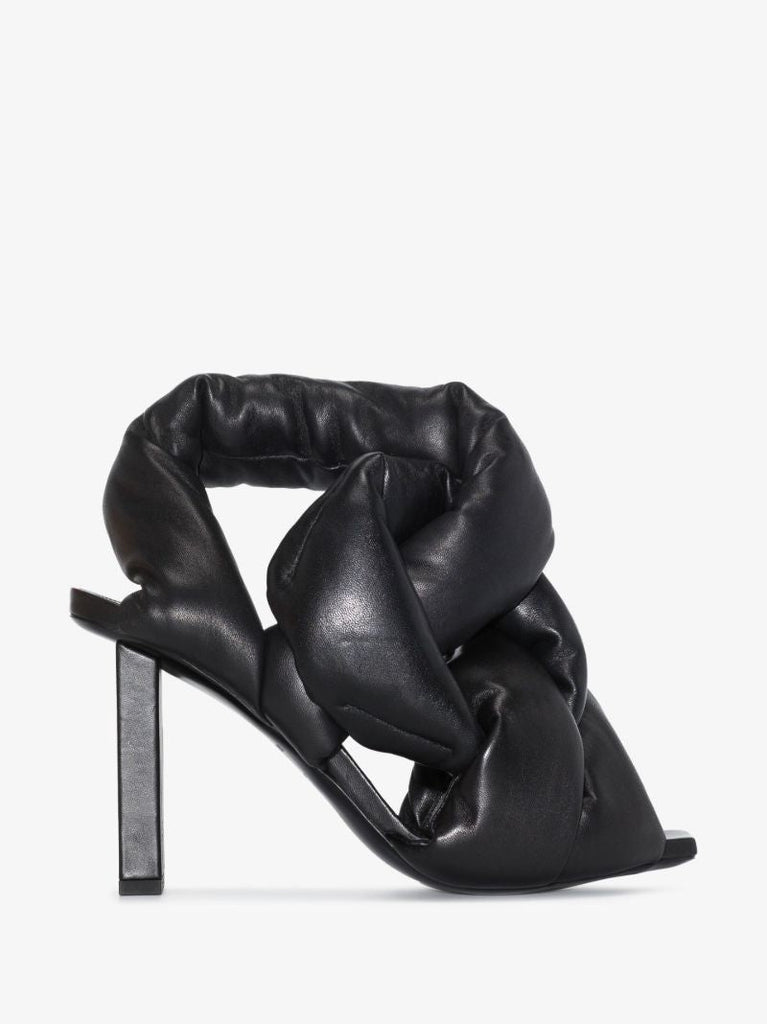 Black Ulla 95 Padded Leather Sandals