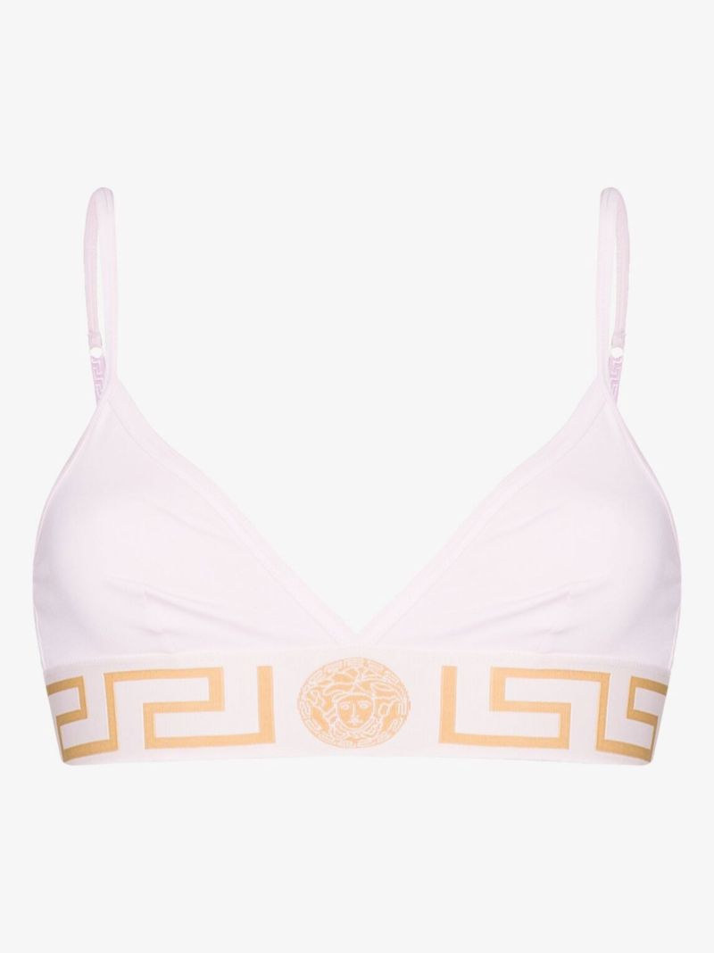 Pink Greca Border Cotton Jersey Bralette