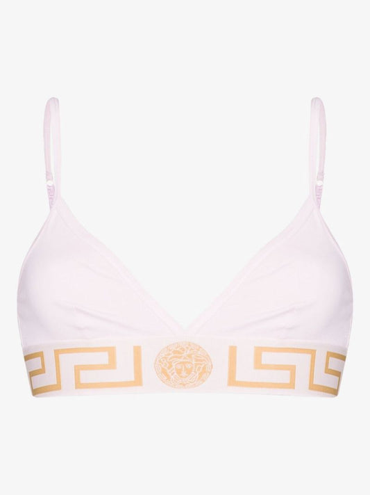 Pink Greca Border Cotton Jersey Bralette