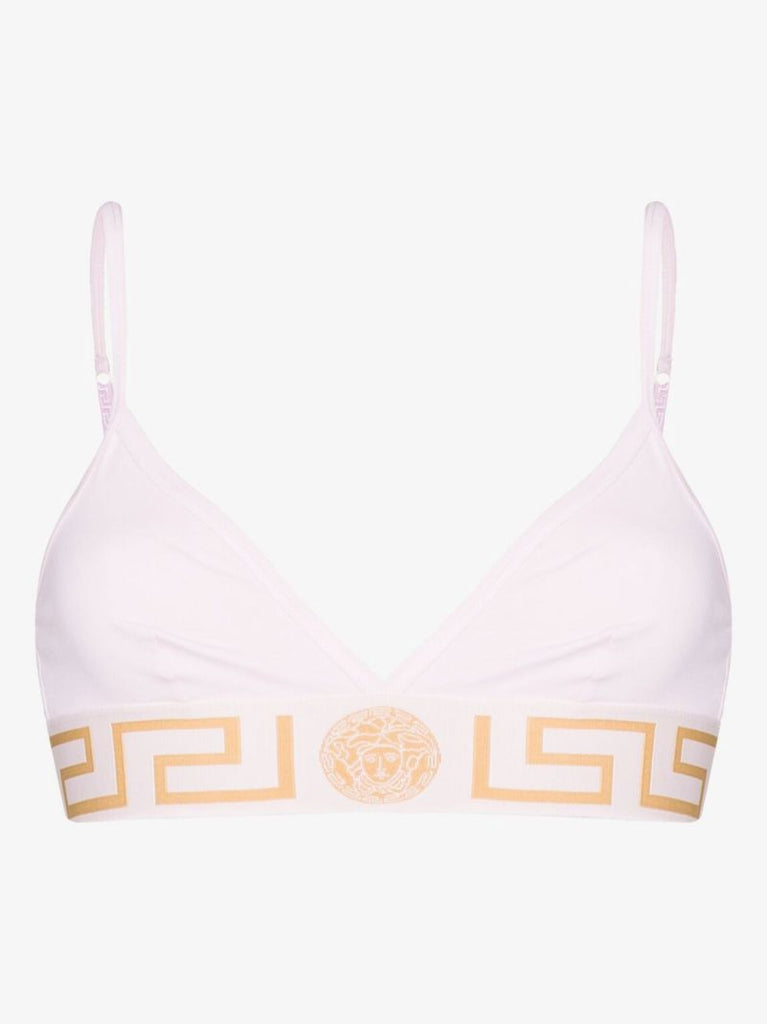 Pink Greca Border Cotton Jersey Bralette