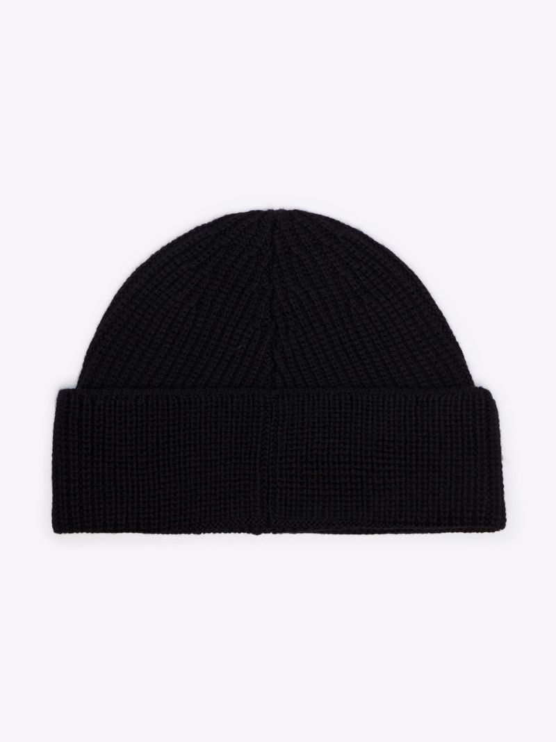 Black Gancio Logo Wool Beanie Hat