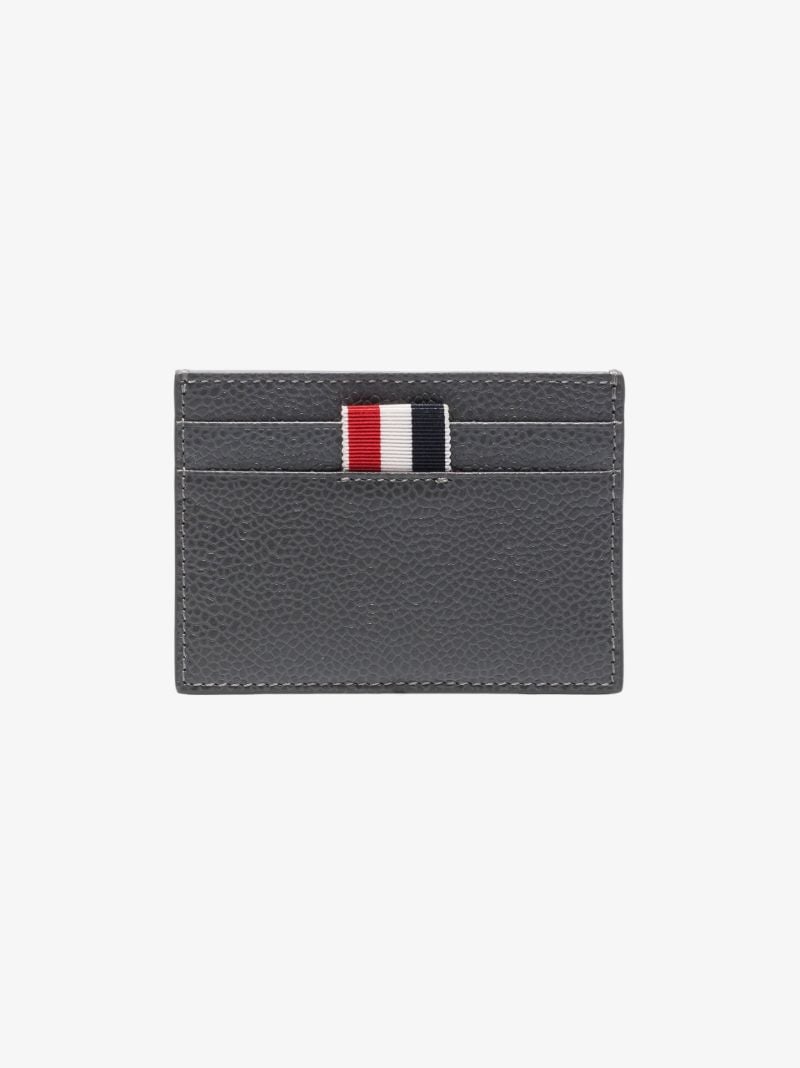 Grey Rwb Stripe Leather Card Holder