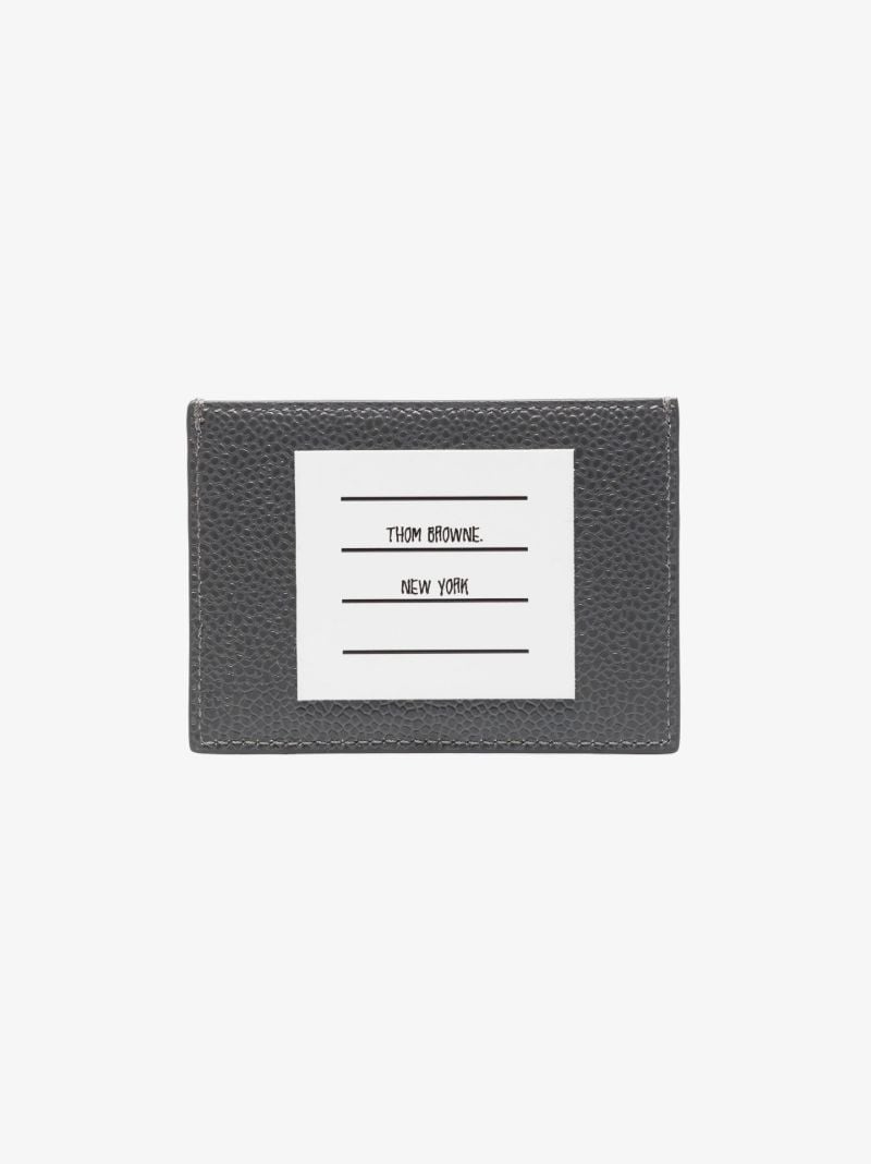 Grey Rwb Stripe Leather Card Holder