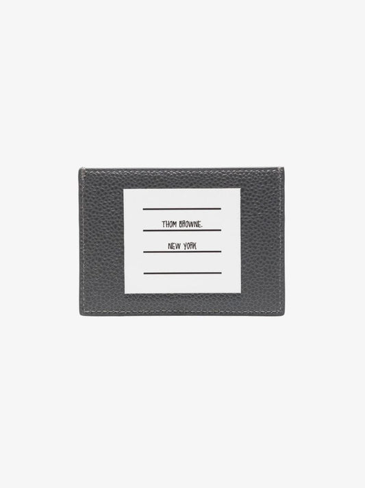 Grey Rwb Stripe Leather Card Holder