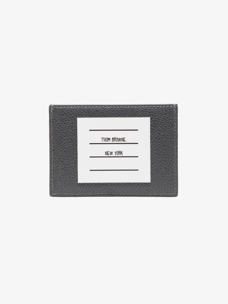 Grey Rwb Stripe Leather Card Holder