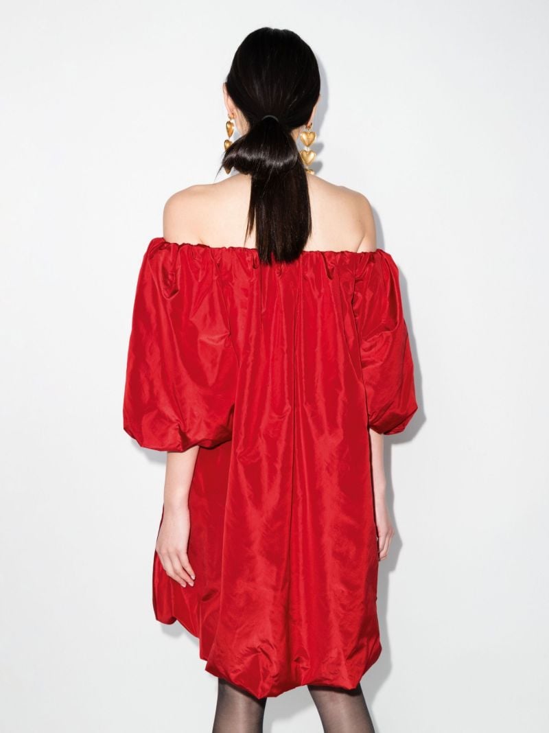 Puff Sleeve Silk Mini Dress