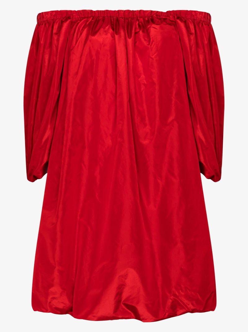 Puff Sleeve Silk Mini Dress