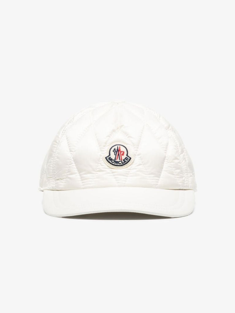 White Logo Quilted Baseball Cap