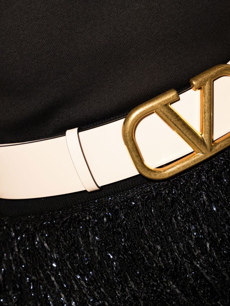 Neutral Reversible Vlogo Leather Belt