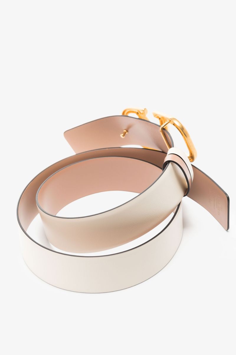 Neutral Reversible Vlogo Leather Belt