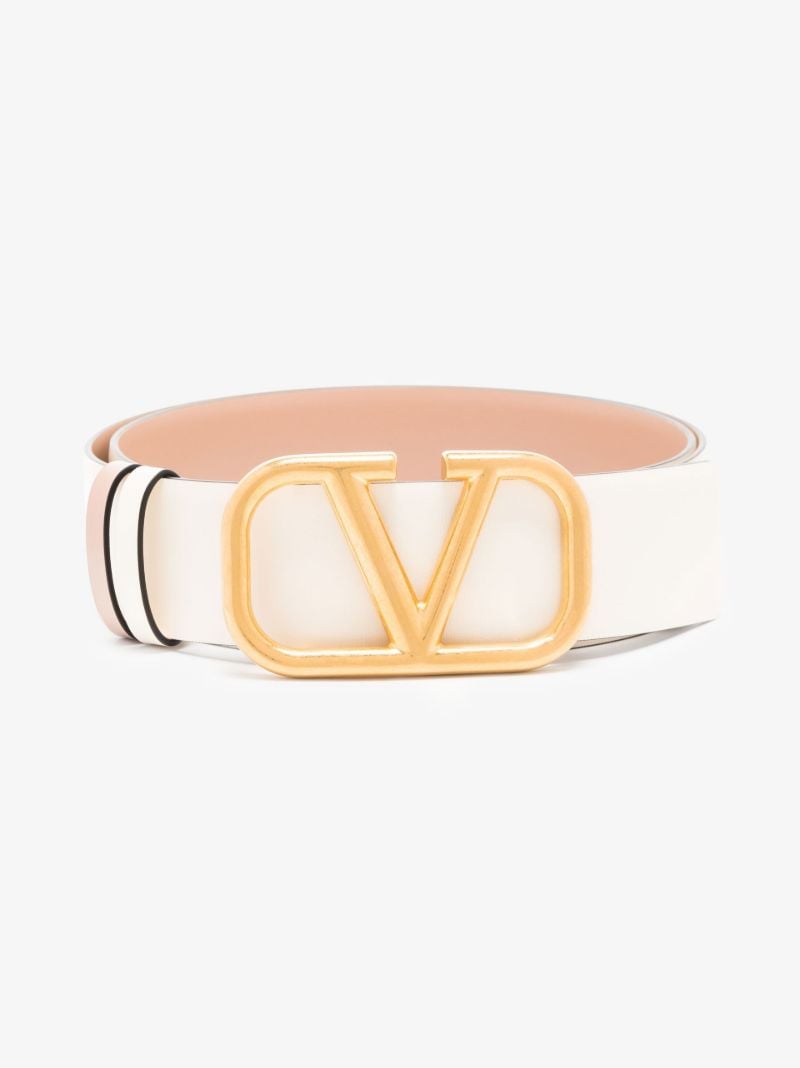 Neutral Reversible Vlogo Leather Belt