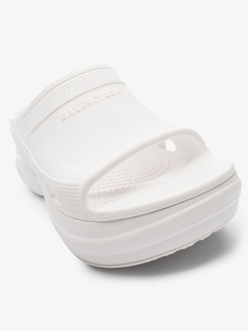 X Crocs White Rubber Sandals