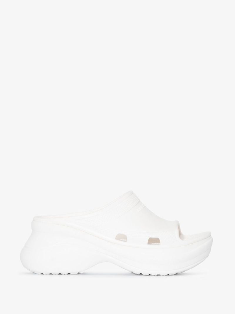 X Crocs White Rubber Sandals