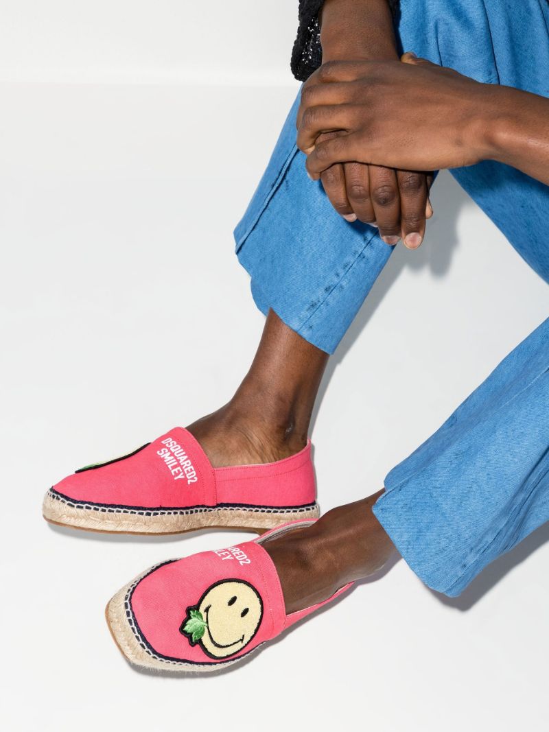 Pink One Life One Planet Logo Espadrilles
