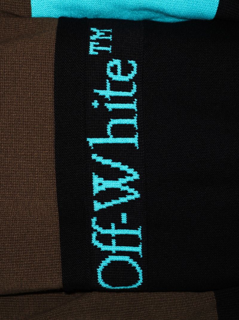 Black Logo Intarsia Colour Block Virgin Wool Sweater