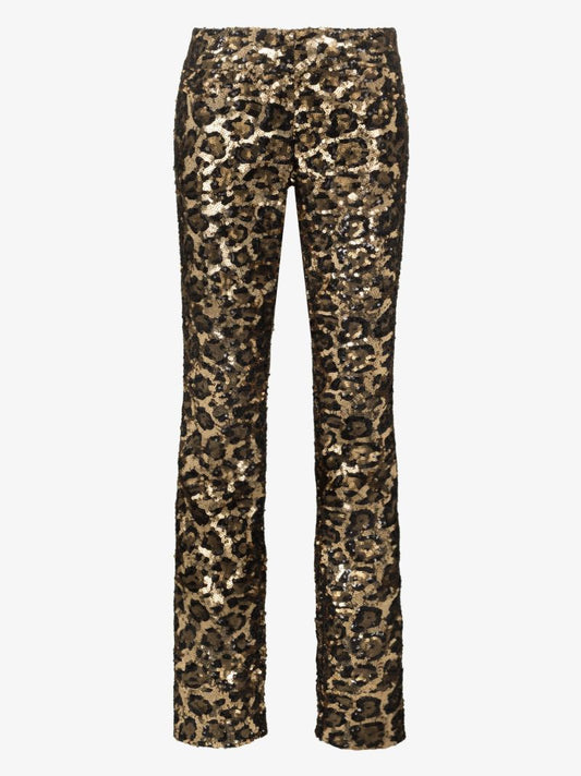 Leopard Sequinned Trousers
