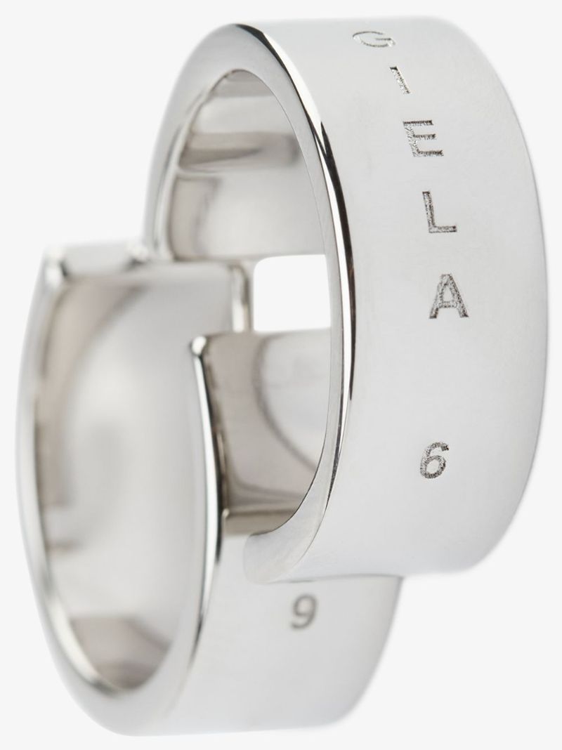 Silver Tone Logo Engraved Hoop Earrings