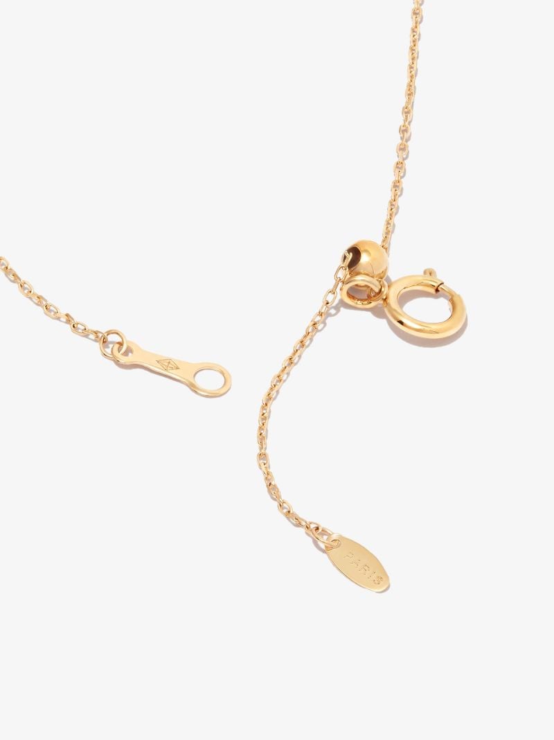 18k Yellow Gold Malachite Diamond Pendant Necklace