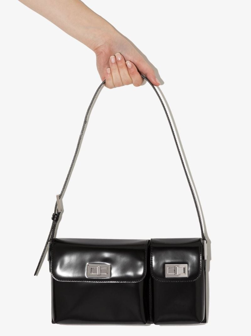 Black Billy Patent Leather Shoulder Bag