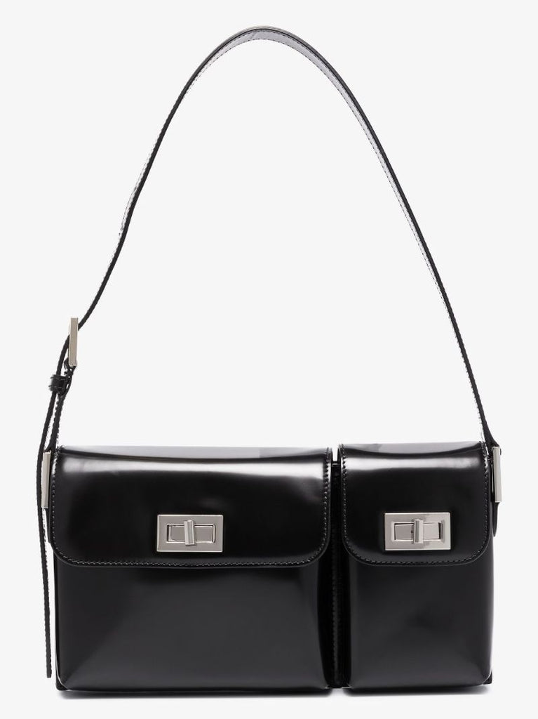 Black Billy Patent Leather Shoulder Bag