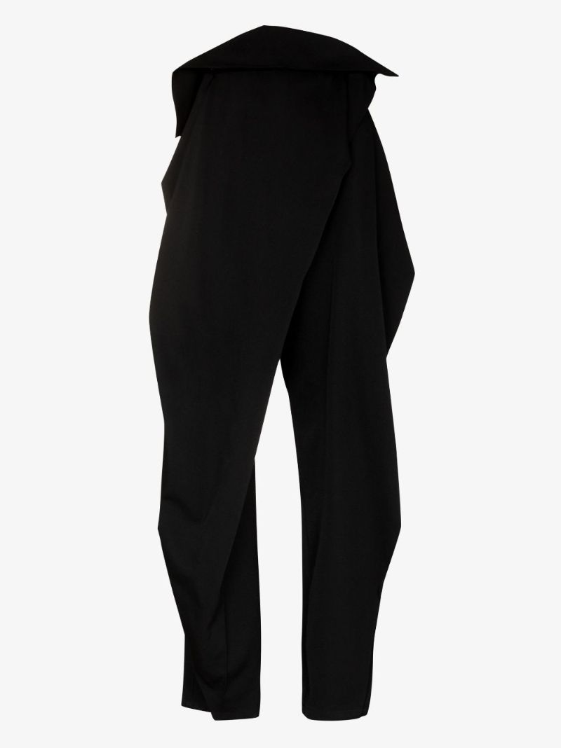 Fold Over Waist Wool Trousers