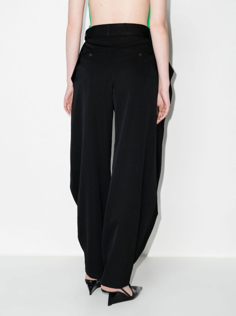 Fold Over Waist Wool Trousers