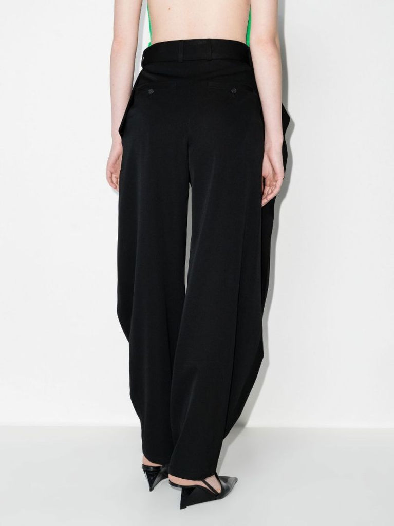Fold Over Waist Wool Trousers
