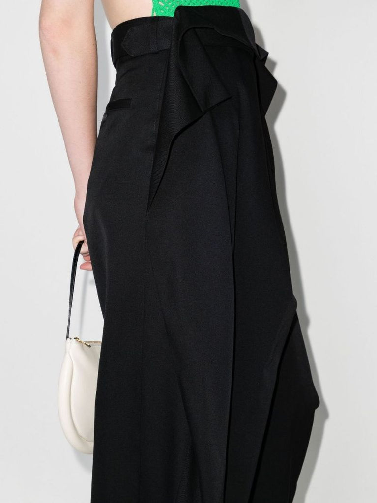 Fold Over Waist Wool Trousers