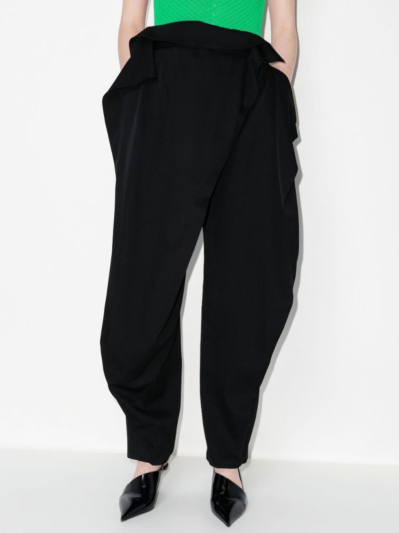Fold Over Waist Wool Trousers