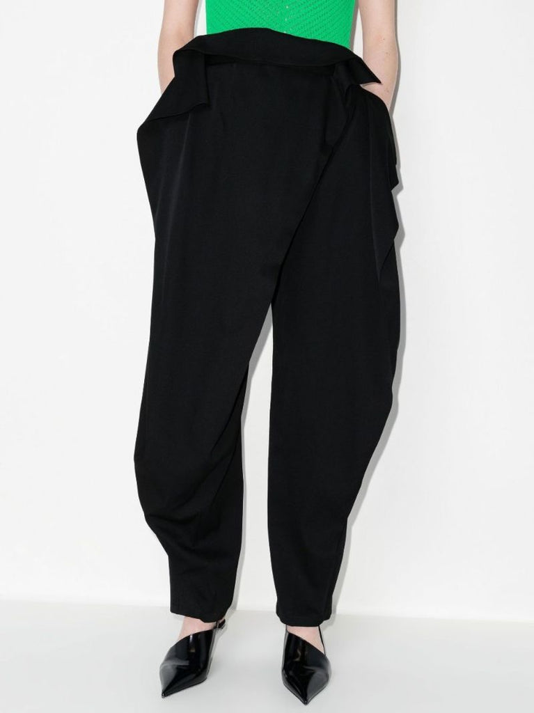 Fold Over Waist Wool Trousers