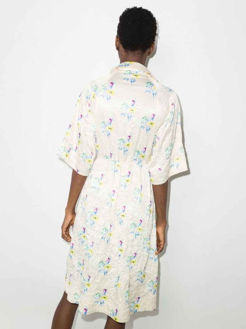 Floral Crinkle Wrap Dress
