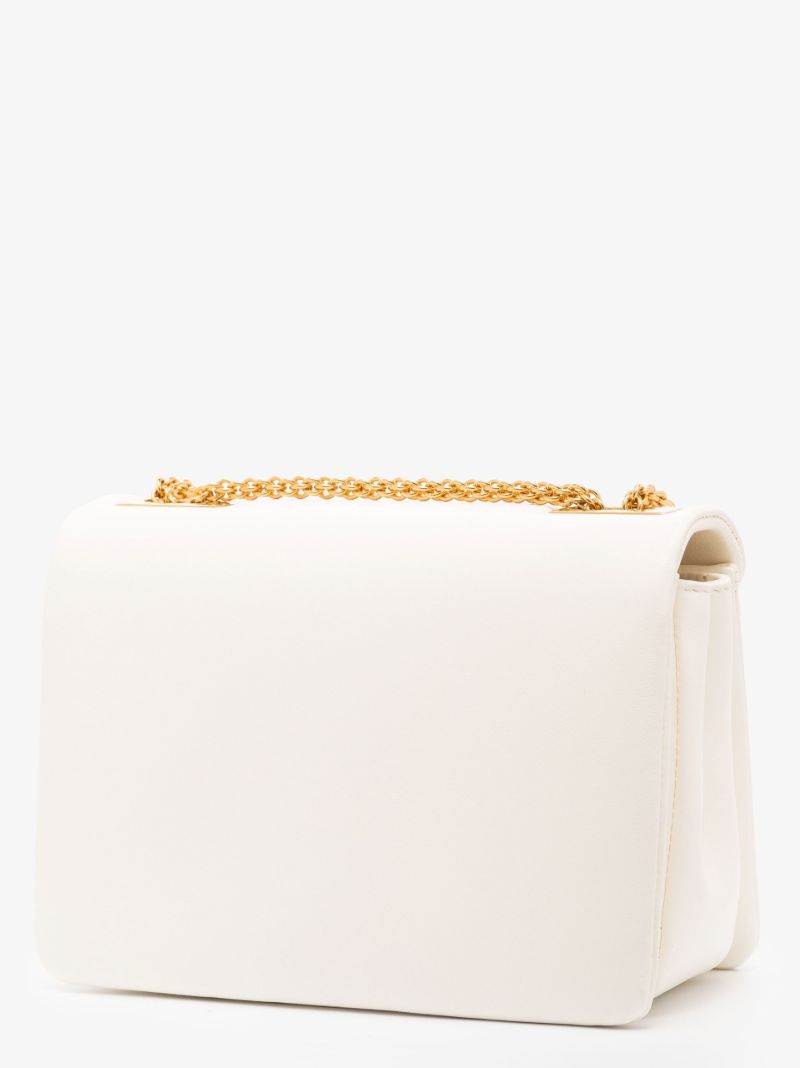 White One Stud Leather Shoulder Bag