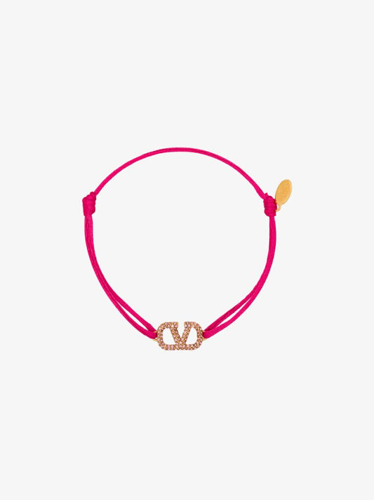 Pink Vlogo Signature Crystal Bracelet