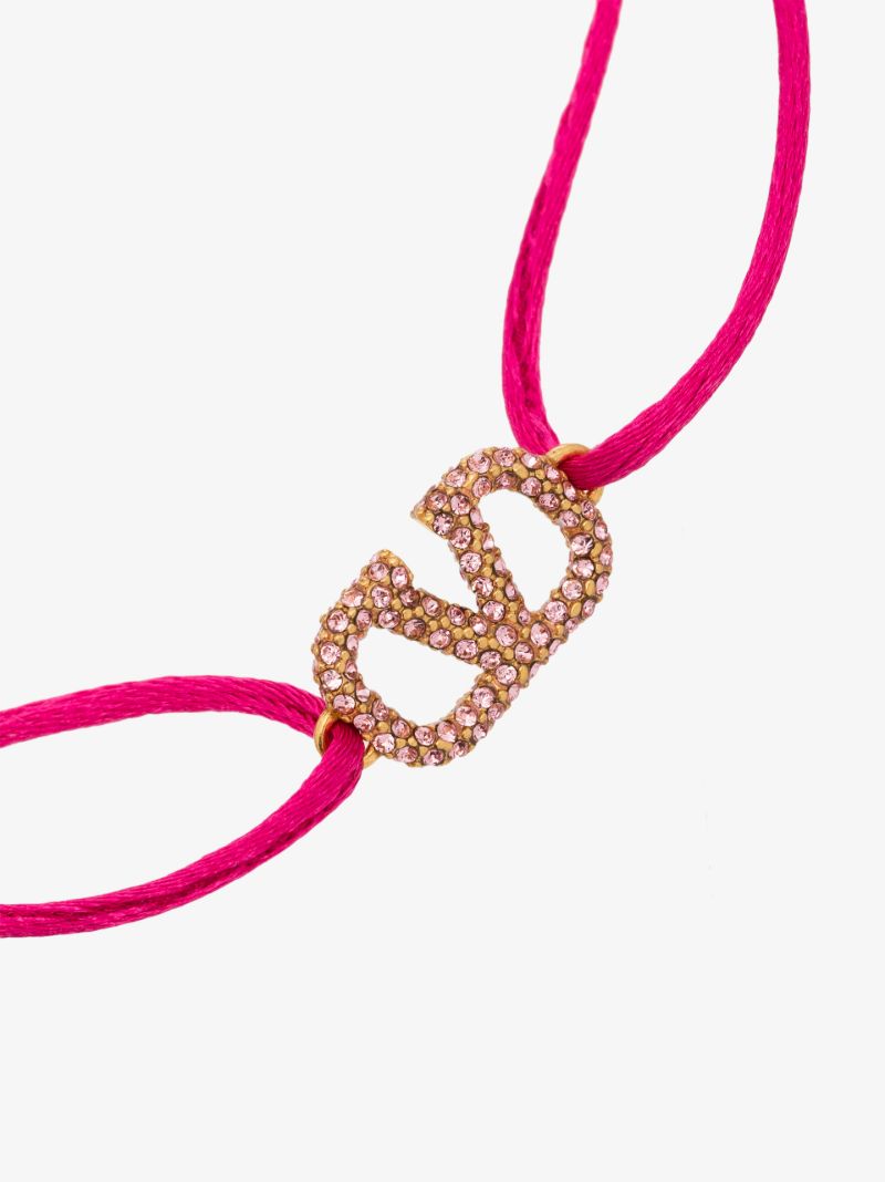 Pink Vlogo Signature Crystal Bracelet