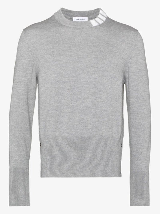 Grey 4-bar Stripe Merino Wool Sweater