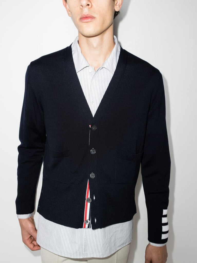 4-bar Stripe Wool Cardigan